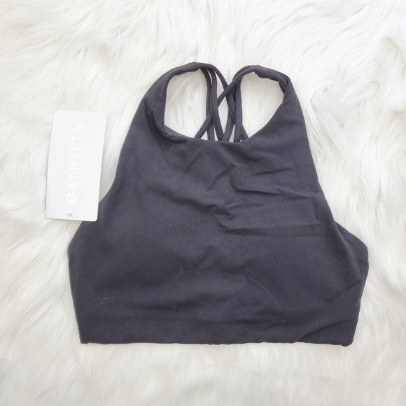 NWT Athleta Black High Neck Hyper Focused Bra - Picture 4 of 7